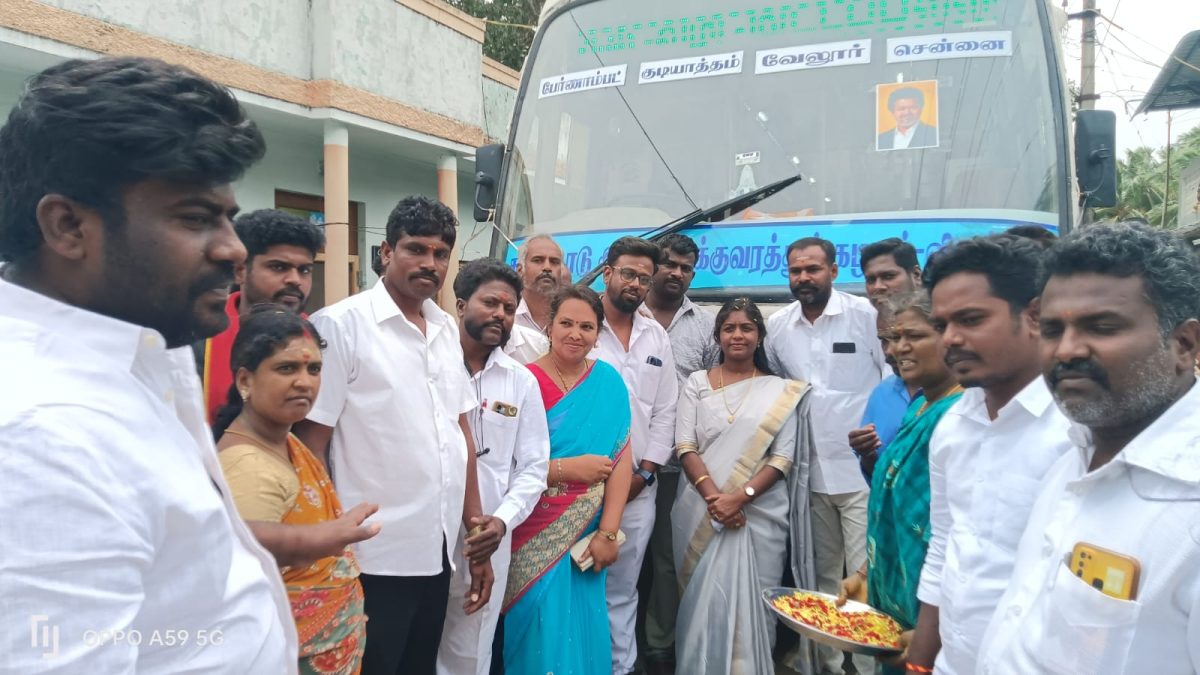 சாராங்கல் கிராமத்திற்கு புதிய பேருந்து சேவை: எம்.எல்.ஏ. க. சிந்து தொடங்கி வைத்தார்.