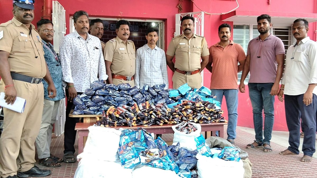 பேரணாம்பட்டில் 65 கிலோ புகையிலை பொருட்கள் பறிமுதல்..! ஒருவர் கைது.