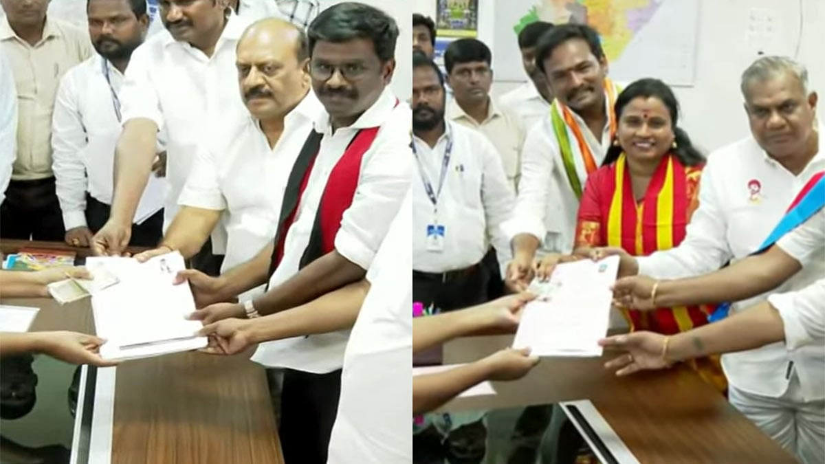 மதுராந்தகம், தாராபுரம் இடைத்தேர்தல்: தவெக, திமுக வேட்பாளர்கள் வேட்புமனு தாக்கல்!