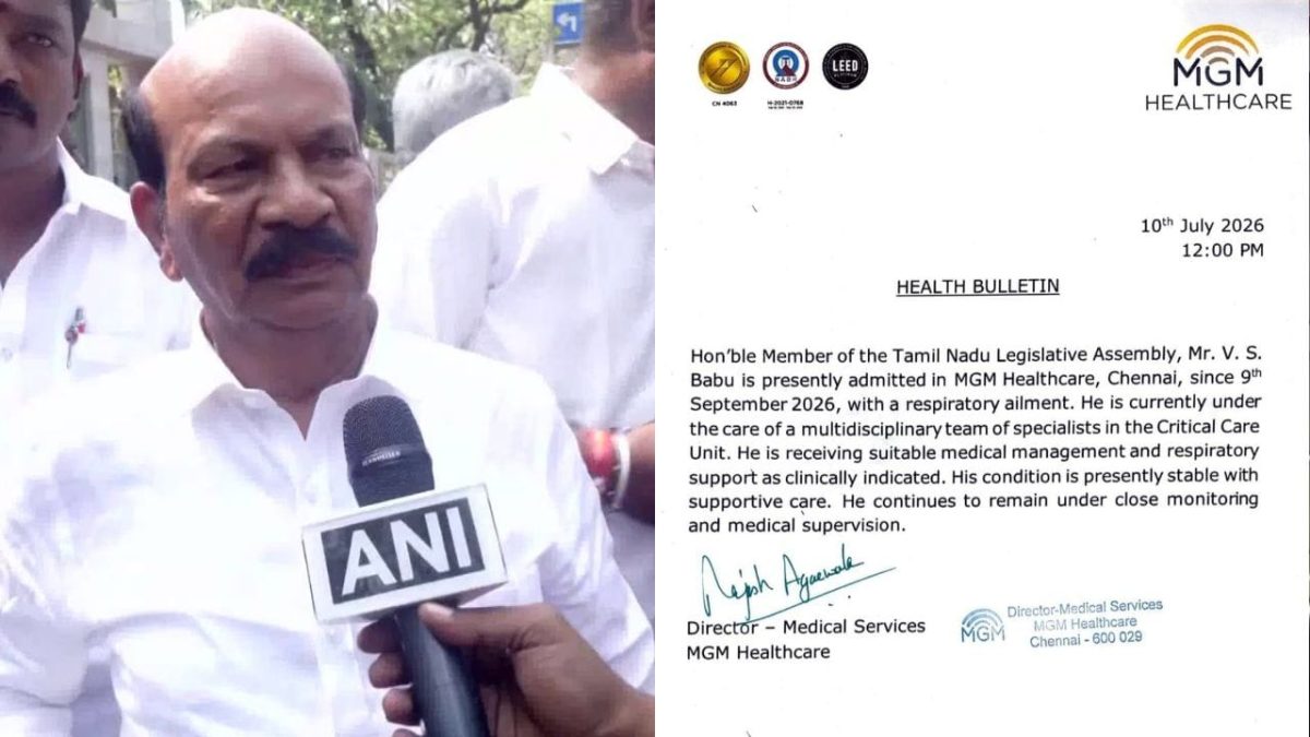 கொளத்தூர் தவெக எம்எல்ஏ வி.எஸ். பாபுவுக்கு திடீர் உடல்நலக்குறைவு – மருத்துவமனை வெளியிட்ட முக்கிய தகவல்!
