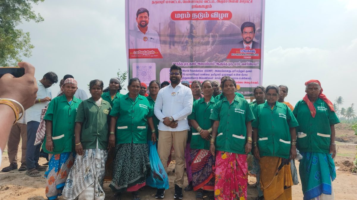 அரங்காபுரம் ஏரிக்கரையில் பசுமைப் புரட்சி! 200-க்கும் மேற்பட்ட மரக்கன்றுகளை நட்ட பென்னாகரம் எம்எல்ஏ எஸ். கஜேந்திரன்.