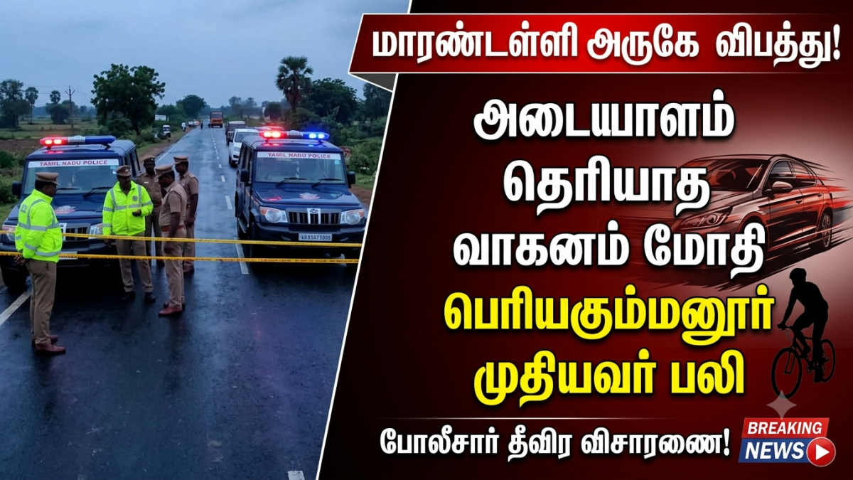 மாரண்டஅள்ளி அருகே அடையாளம் தெரியாத வாகனம் மோதி முதியவர் உயிரிழப்பு: போலீசார் விசாரணை.