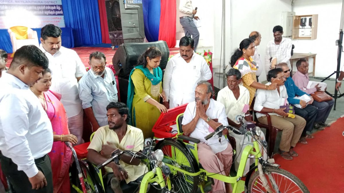 மயிலாடுதுறையில் 847 மாற்றுத்திறனாளிகளுக்கு ரூ.1.34 கோடியில் உதவி உபகரணங்கள்! எம்.பி. சுதா வழங்கினார்!