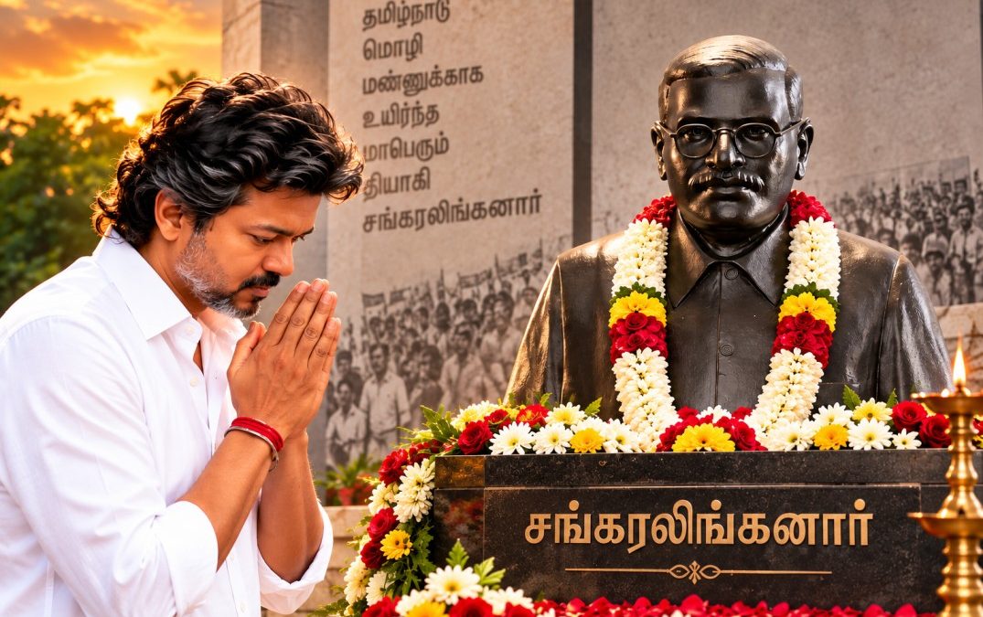 “உயிரைவிடத் தமிழினத்தின் அடையாளமே பெரிது!” – தியாகி சங்கரலிங்கனாருக்கு முதல்வர் விஜய் வீரவணக்கம்.