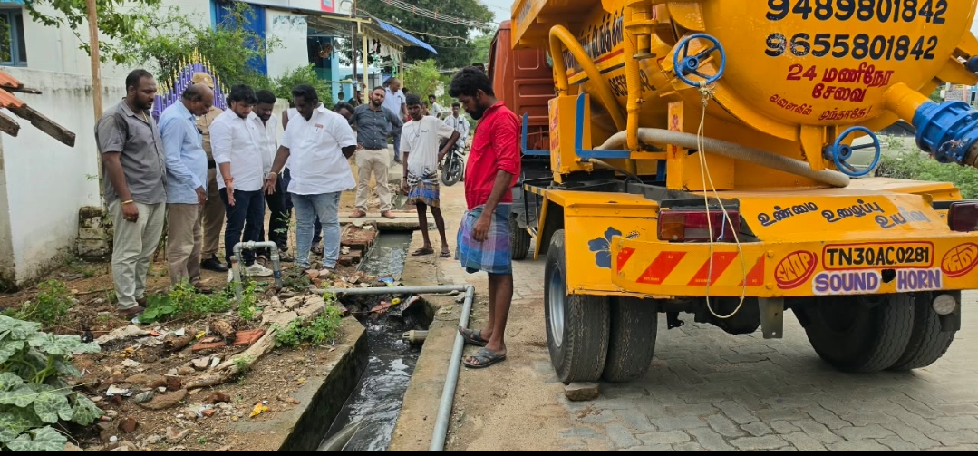 மாமரத்துப்பட்டியில் மழைக்கால முன்னெச்சரிக்கை ஆய்வு! வடிகால், குடிநீர், சாலை வசதிகளைப் பார்வையிட்ட உசிலம்பட்டி எம்.எல்.ஏ.