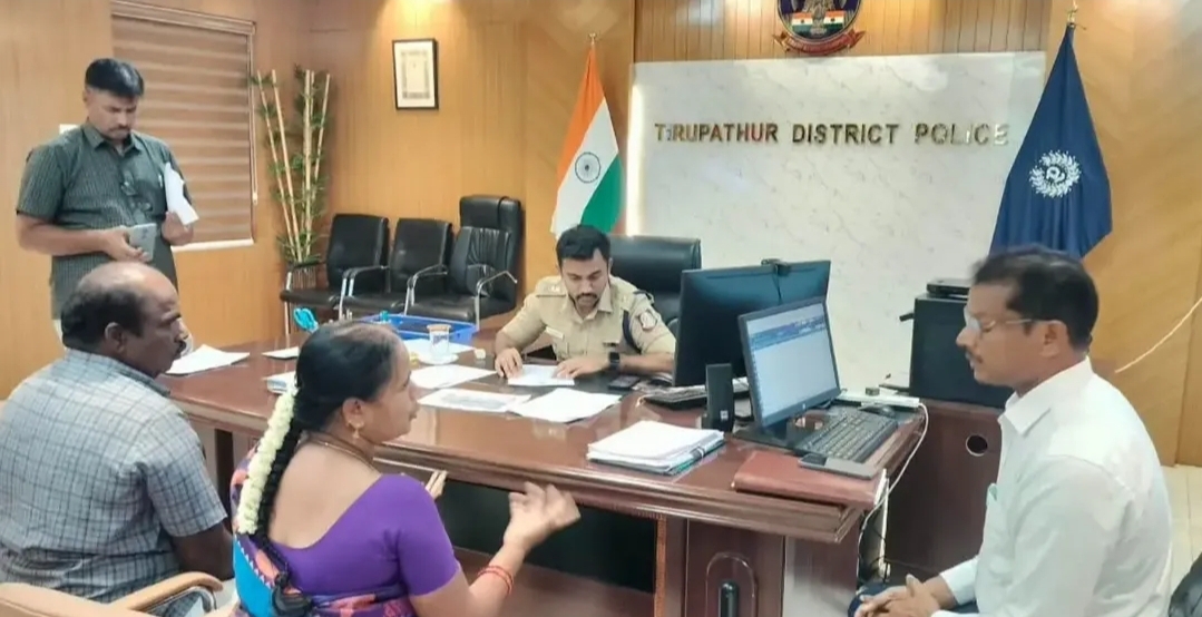 திருப்பத்தூர் மாவட்ட காவல் அலுவலகத்தில் வாராந்திர குறைதீர்வு கூட்டம்! 48 மனுக்கள் பெறப்பட்டன.