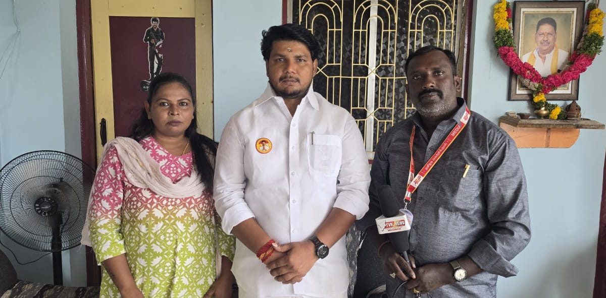 தமிழக வெற்றிக்குரல் செய்தியாளர்களைச் சந்தித்து வாழ்த்து தெரிவித்த மதுரை மேற்கு கழகச் செயலாளர் மா. விஜய்!